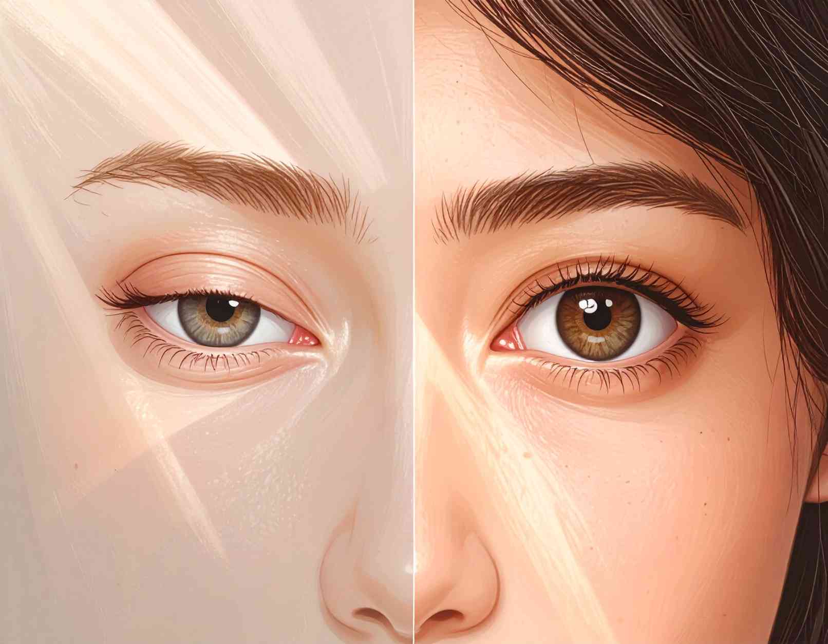 firefly professional medical illustration showing a close up of human eyes with one eye disp 757627